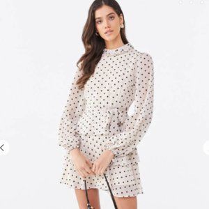 Tiered Flounce-Hem Polka Dot Dress